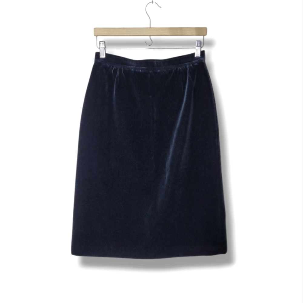 Phil Carry Vintage 90s Black Velvet Skirt